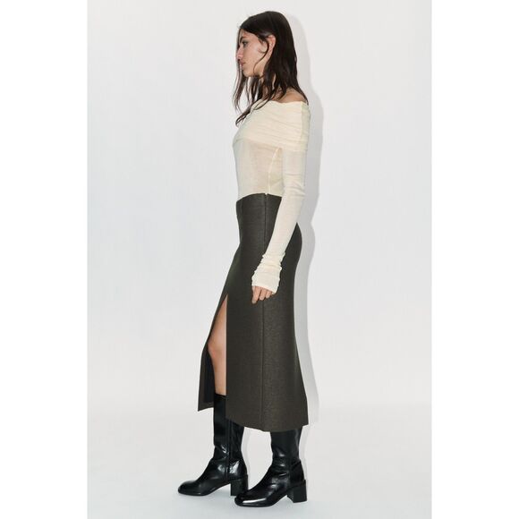 ZARA SLIT WOOL SKIRT ZW COLLECTION - Picture 4 of 6